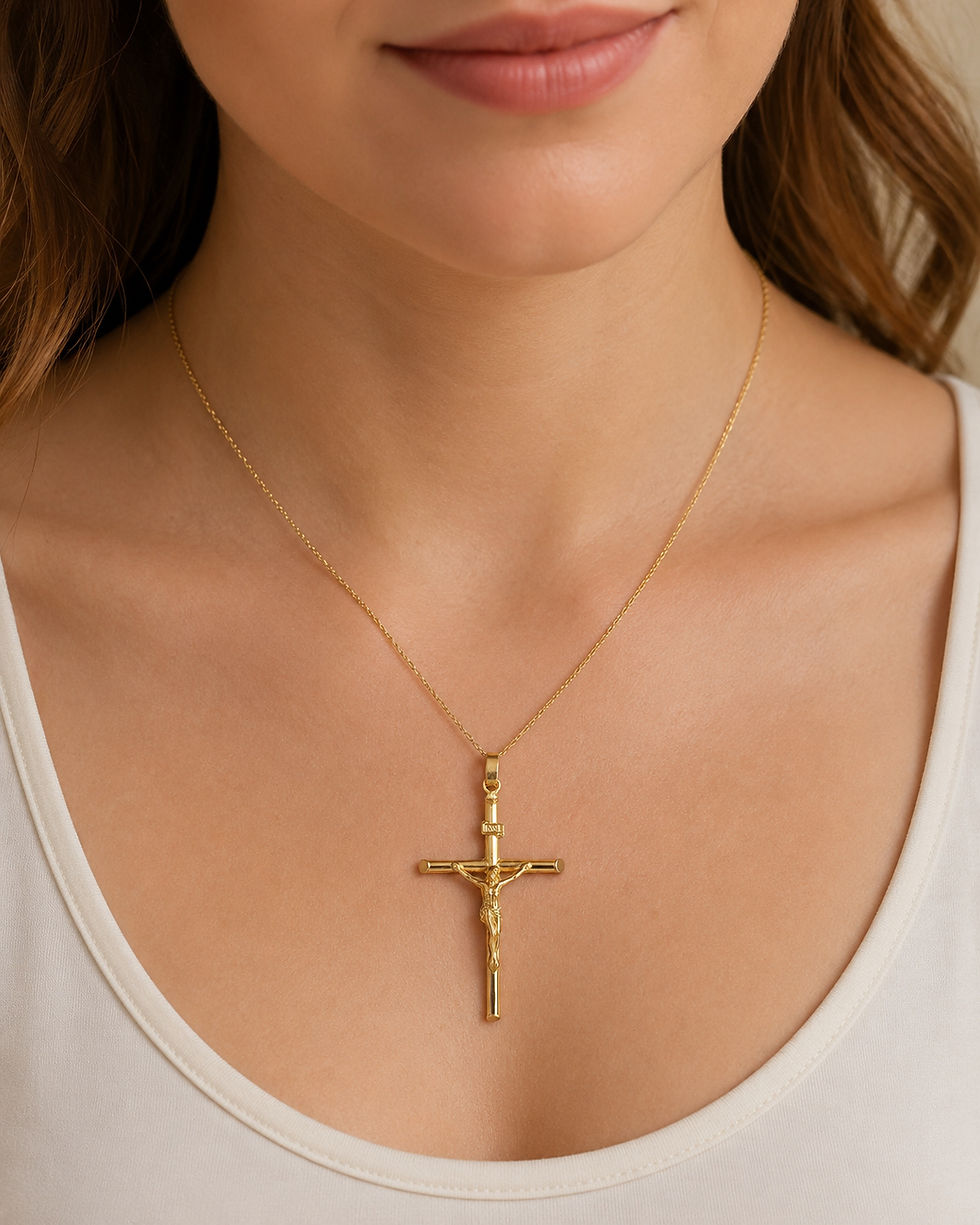 Miniatura: Jesus on Cross Pendant Gold 10k