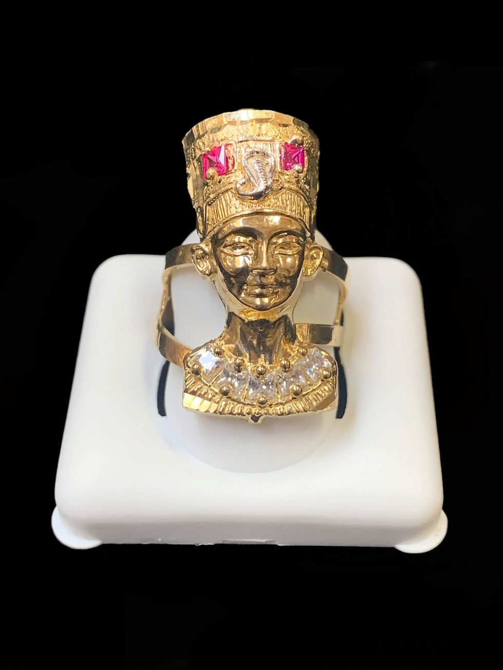 Pharaoh Egyptian Queen Ring Gold 10k