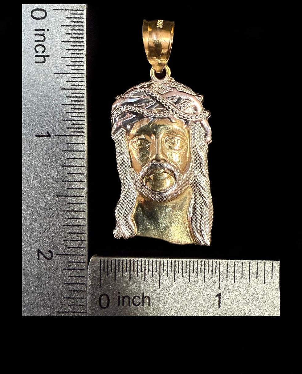 Thumbnail: Jesus Face Pendant Gold 10k