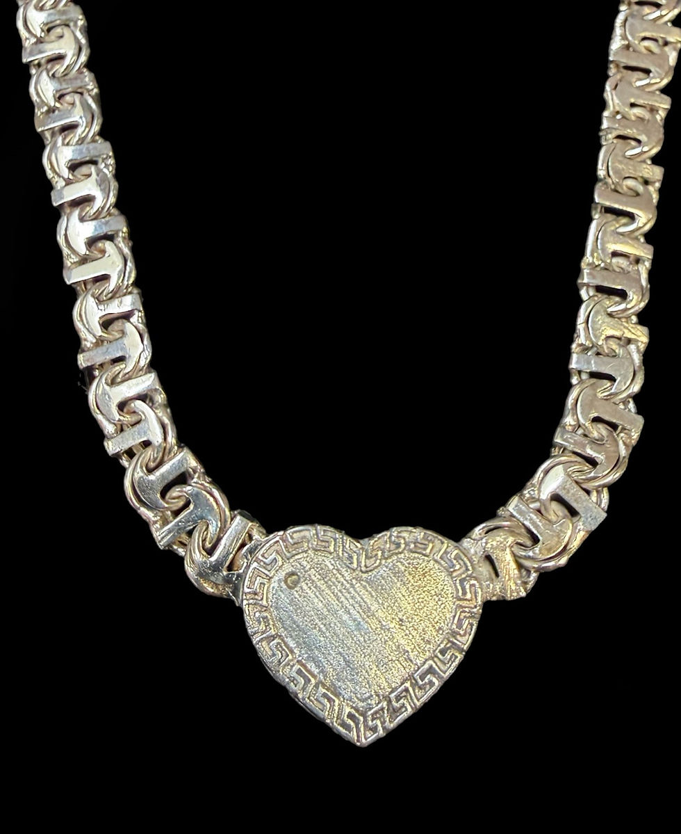 Miniatura: 7 mm Heart Chino link Versace Style Chain Silver