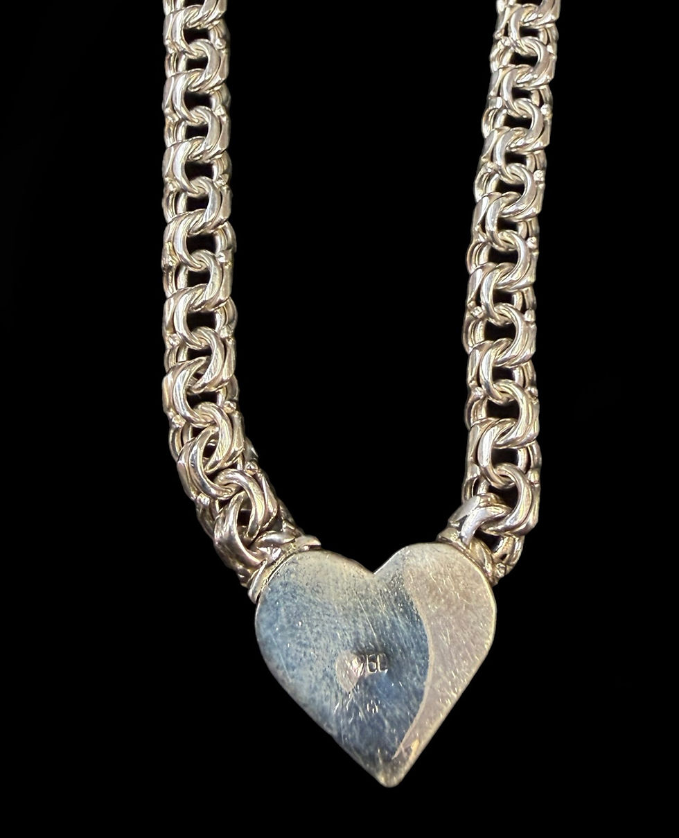 Miniatura: 7 mm Heart Chino link Chain Silver