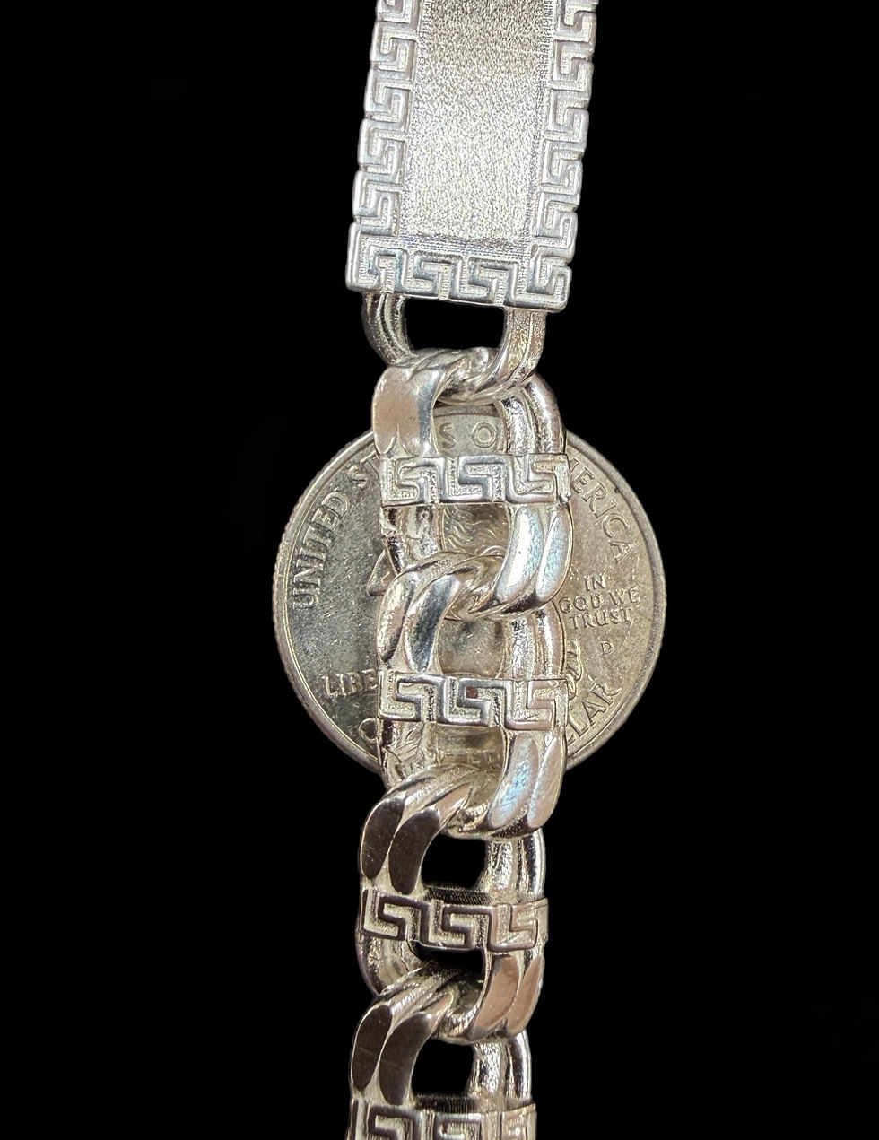 Miniatura: 11 mm Chino Greek Style ID Bracelet Silver