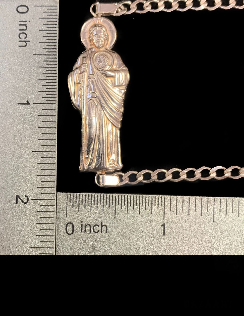 Thumbnail: 4 mm saint Jude Cuban Bracelet Silver