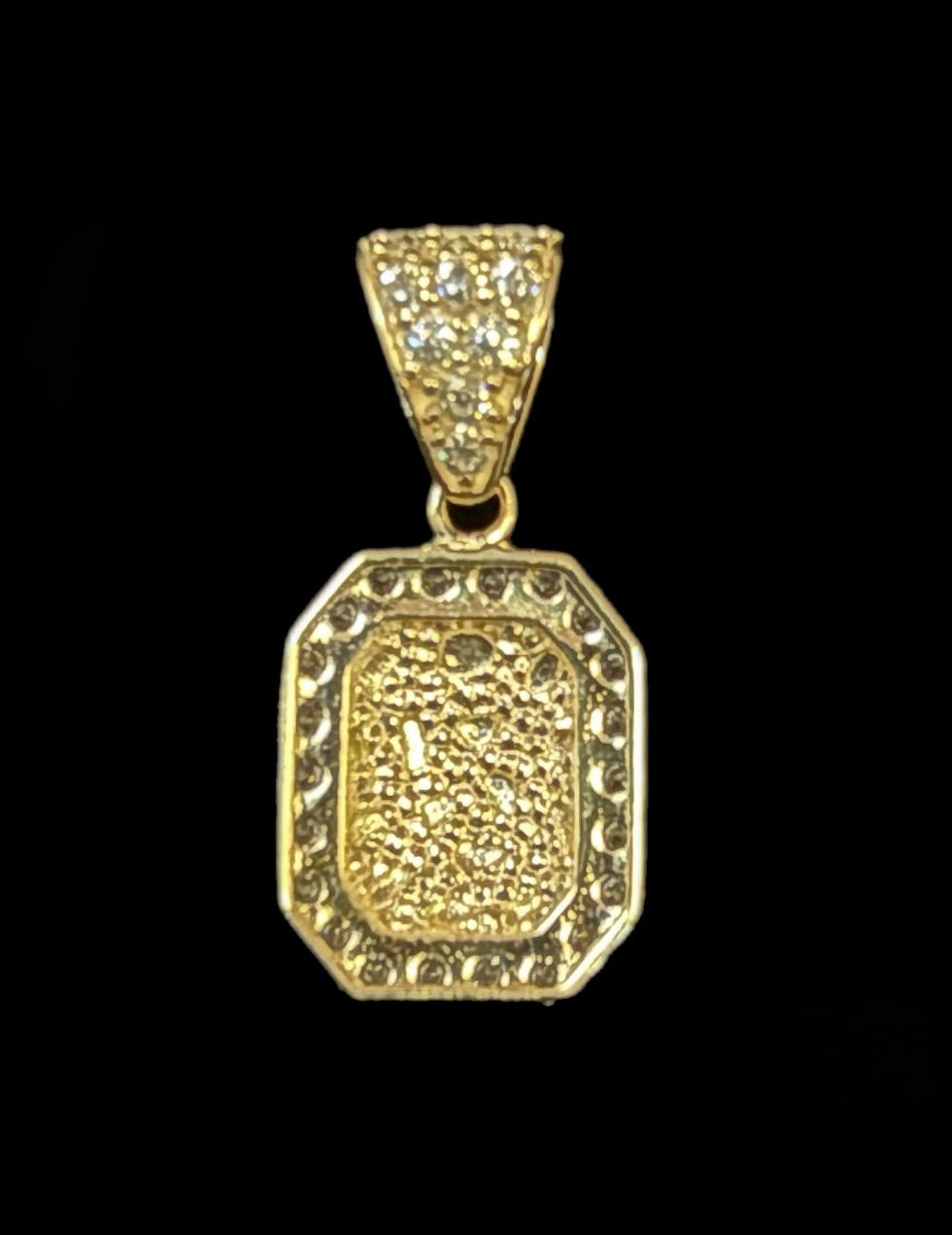 Thumbnail: Square Nugget Pendant Gold 10k