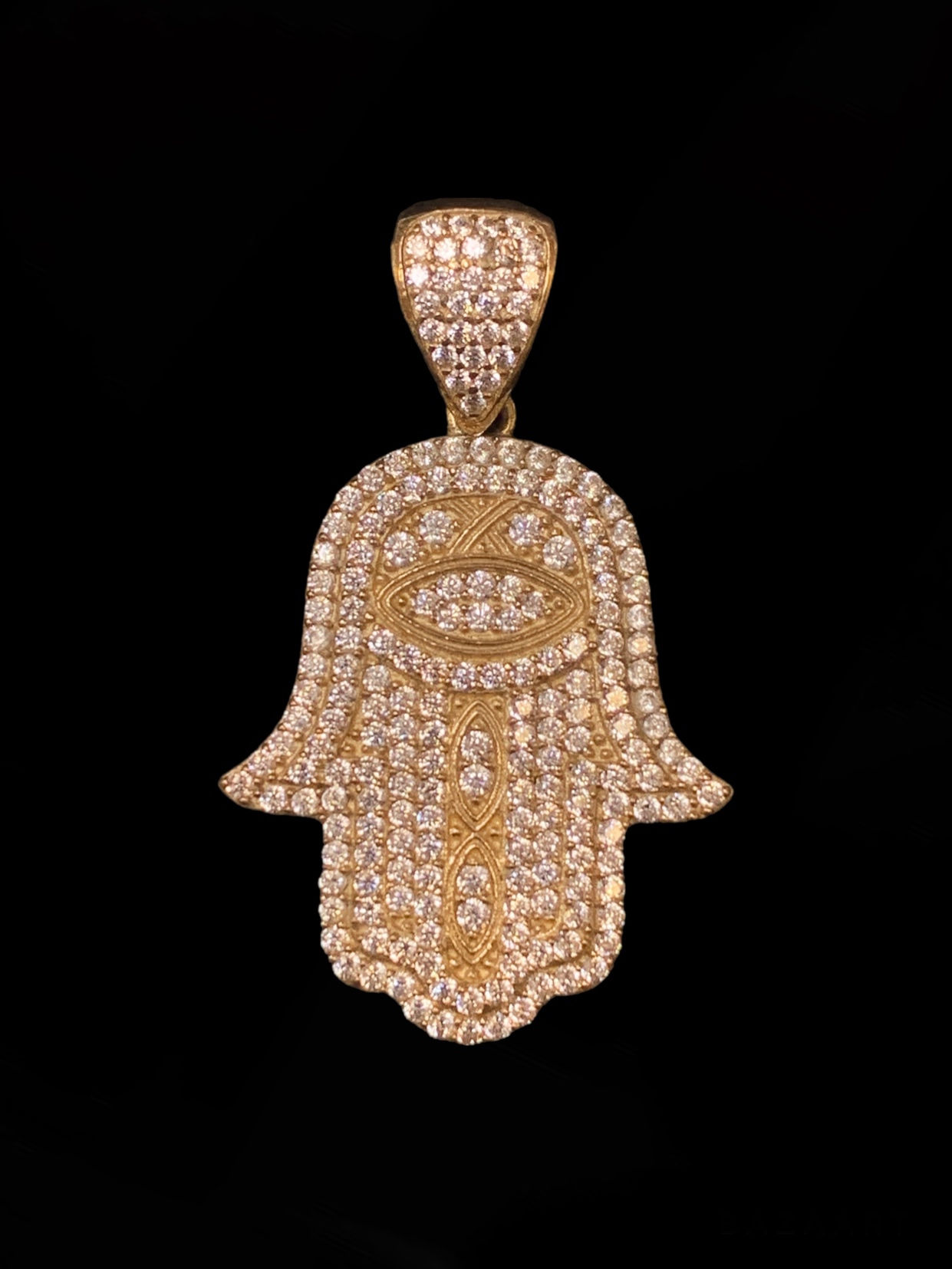 Evil Eye Hamsa Pendant Gold 10k