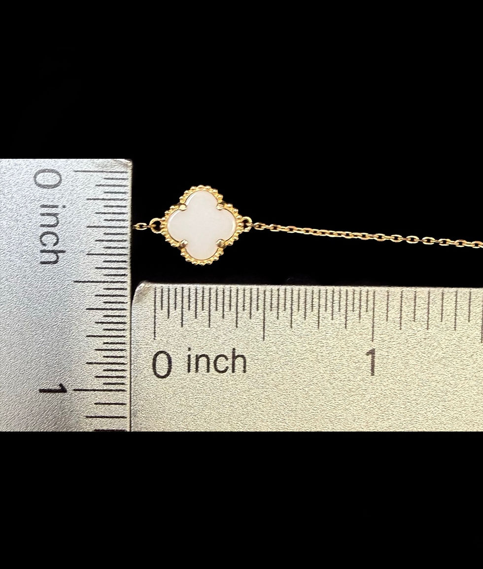 Miniatura: 1 mm White Clover Motif Bracelet Gold 10k