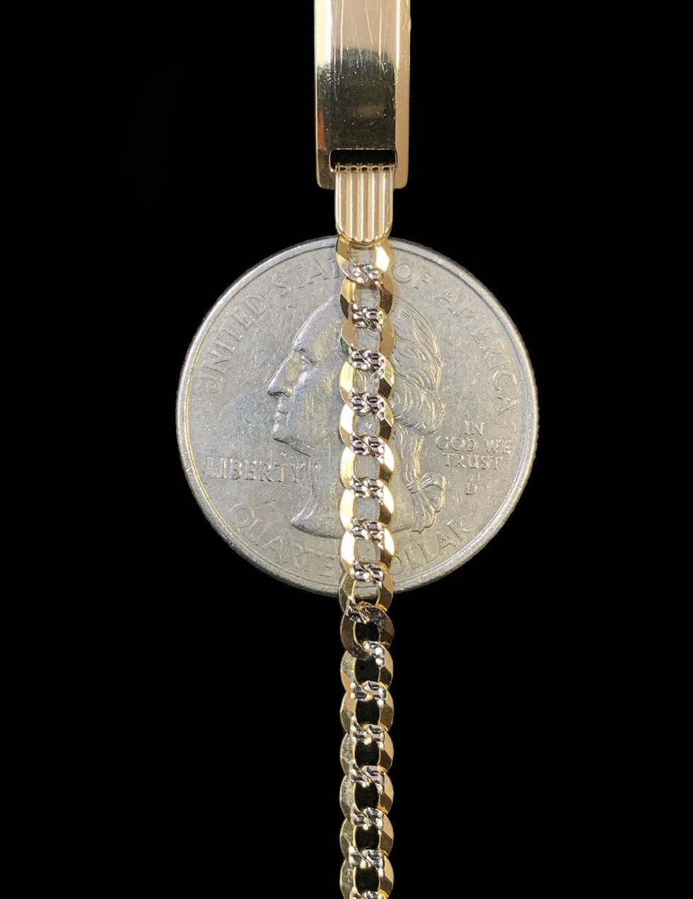 Thumbnail: 3.5 mm Cuban Diamond Cut Bracelet Gold 10k 