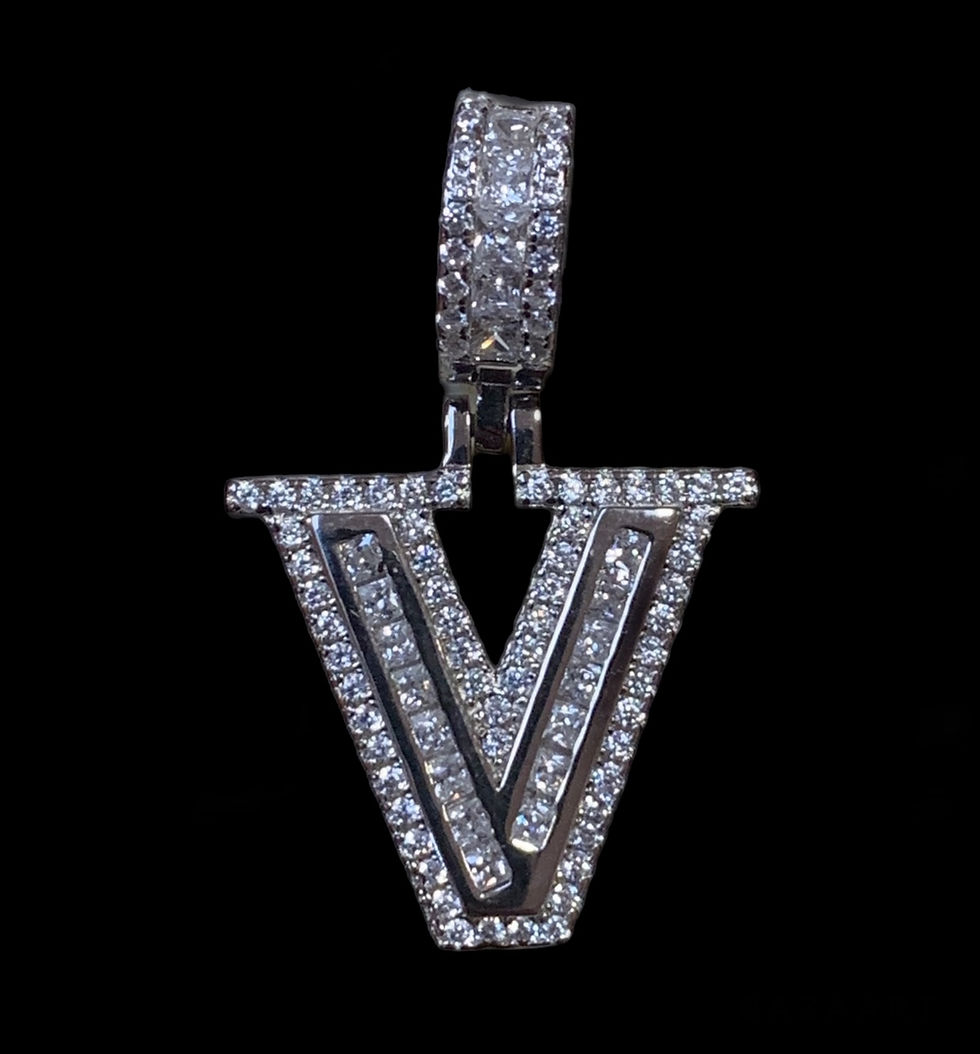 V Letter Pendant Silver