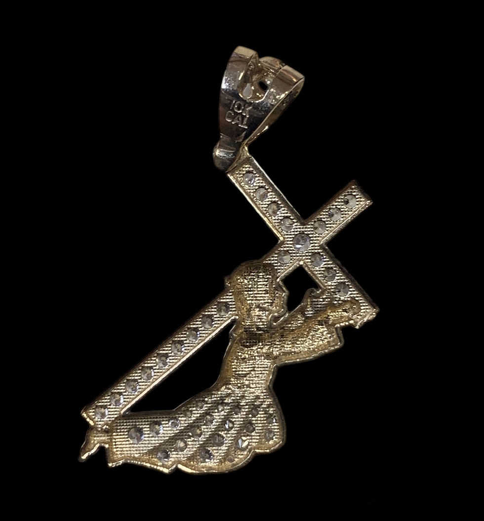 Miniatura: Jesus Carrying Cross Pendant Gold 10k