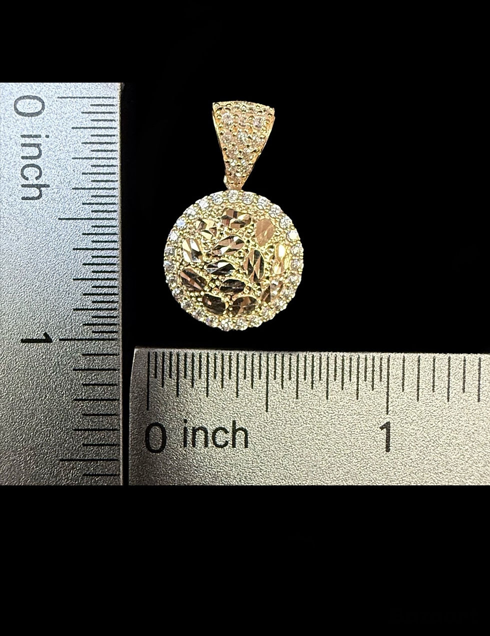 Thumbnail: Circle Nugget Pendant Gold 10k
