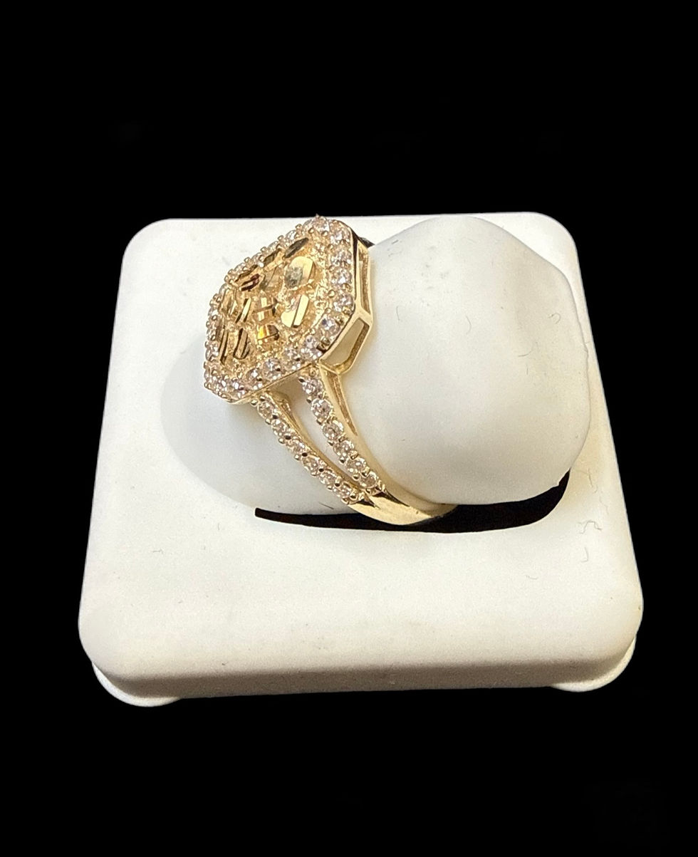 Thumbnail: Square Nugget Ring Gold 10k