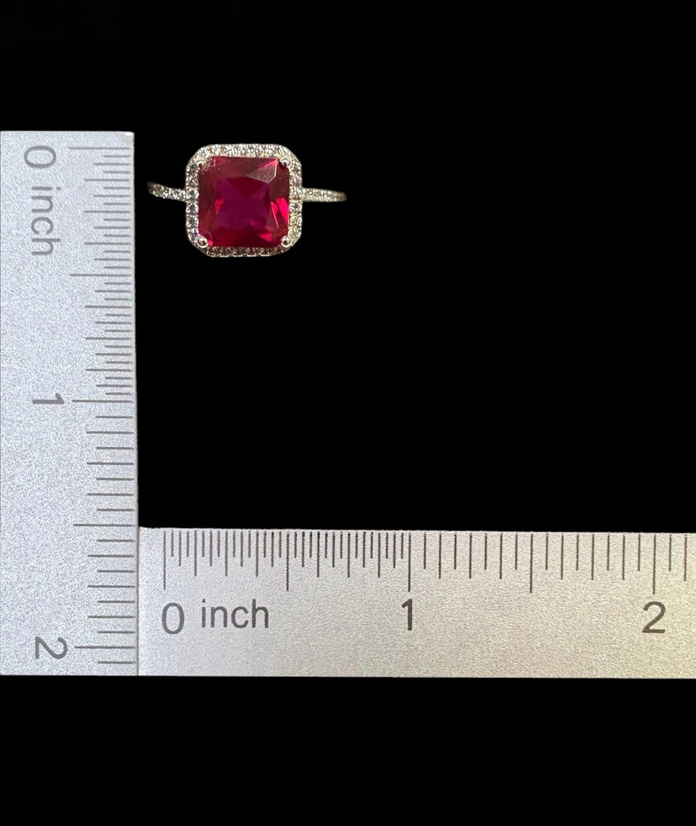 Thumbnail: Red Stone Engagement Ring Silver