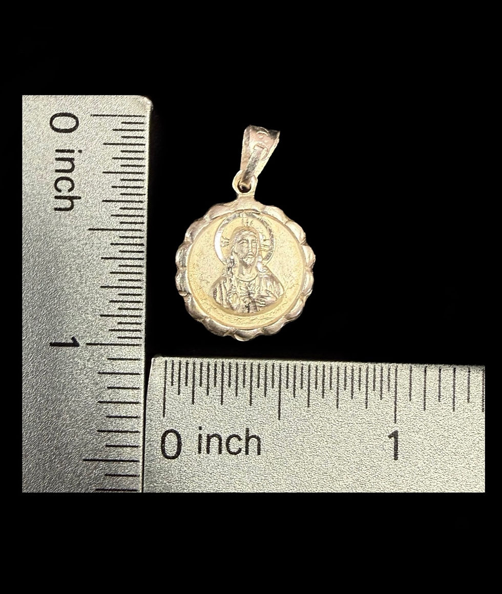 Miniatura: Jesus and Virgin Mary Double Sided Pendant Silver