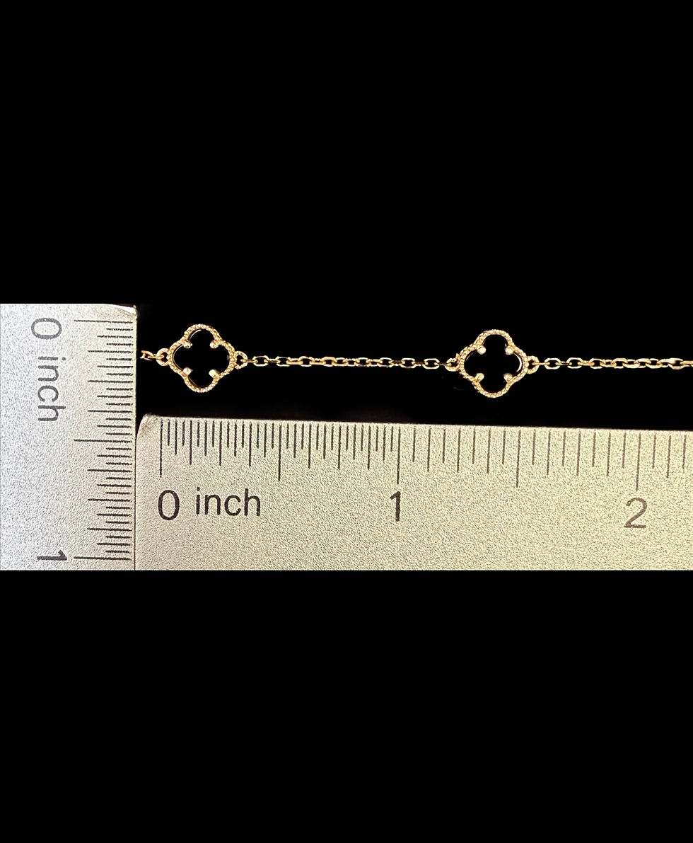 Miniatura: 1 mm Black Clover Motif Bracelet Gold 10k