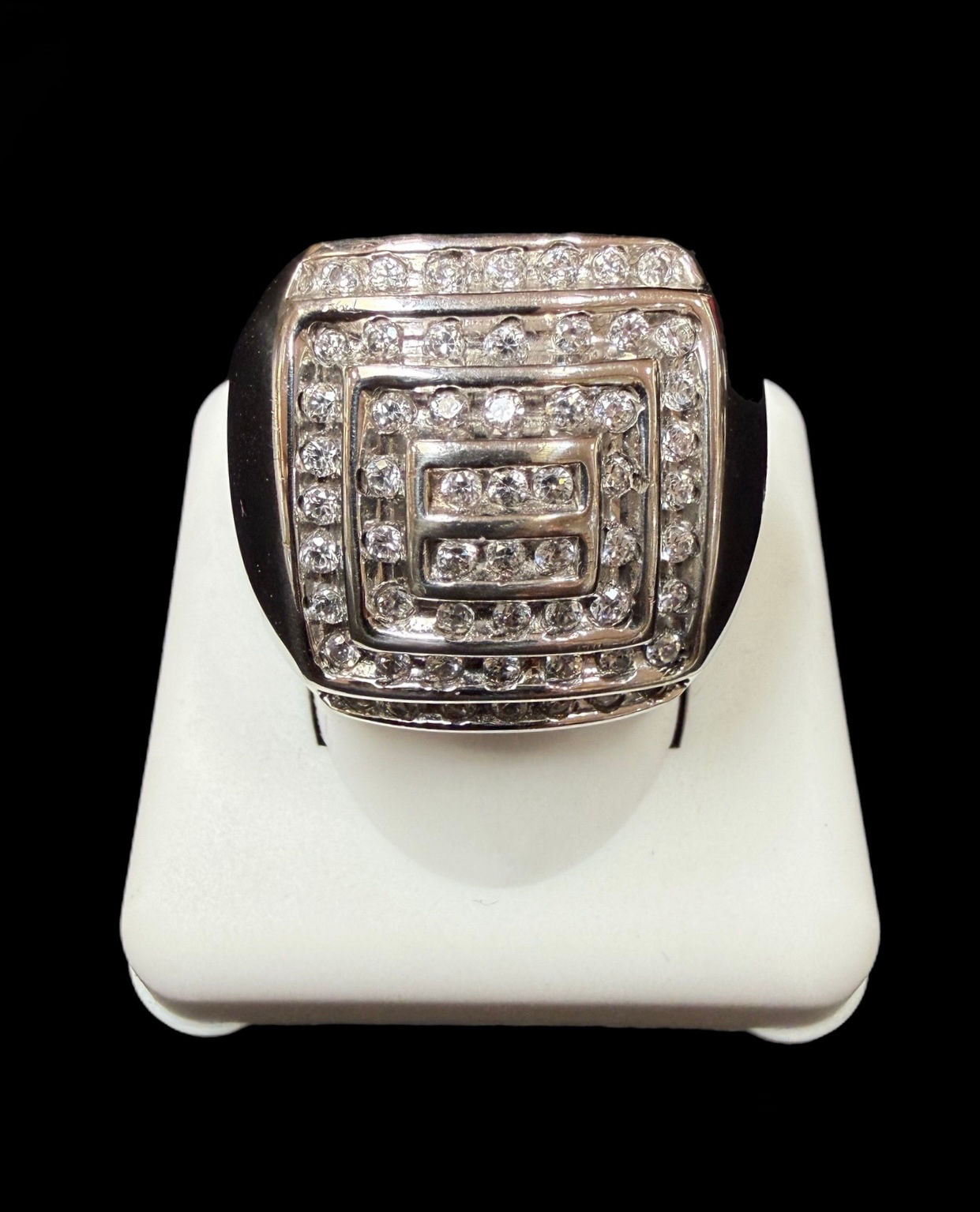 Cluster Stone Ring Silver