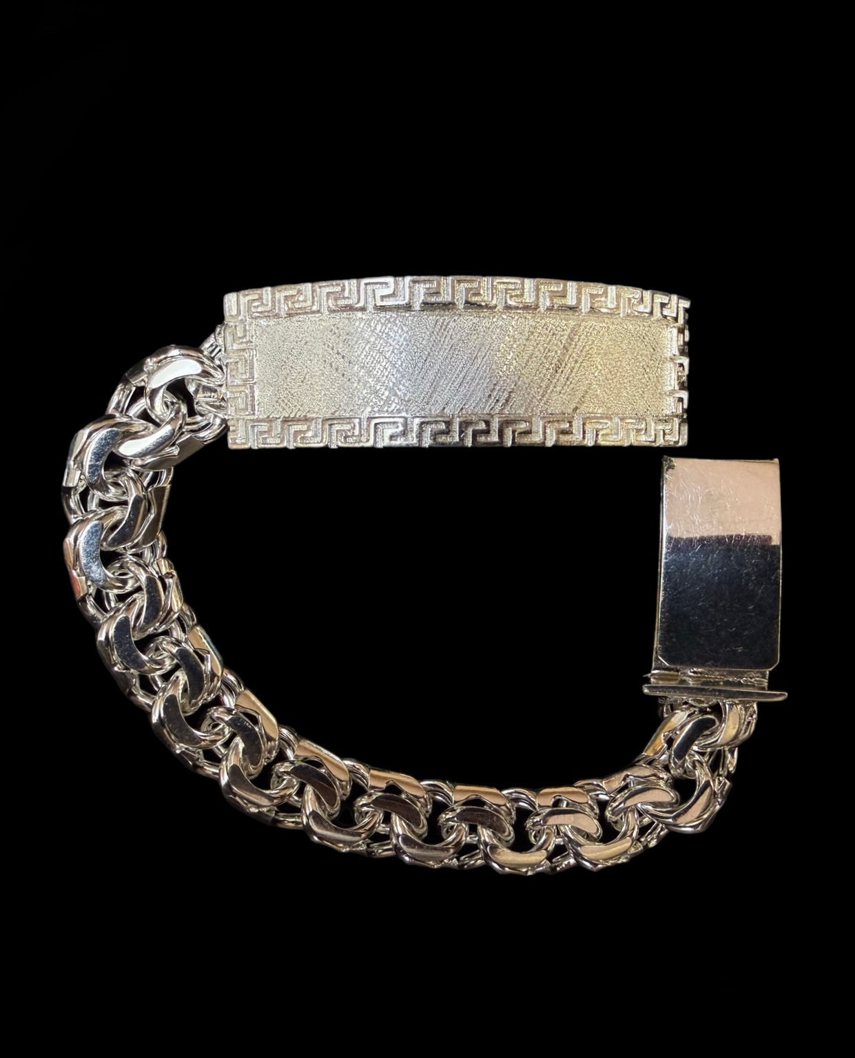 14 mm Chino Versace Style ID Bracelet Silver