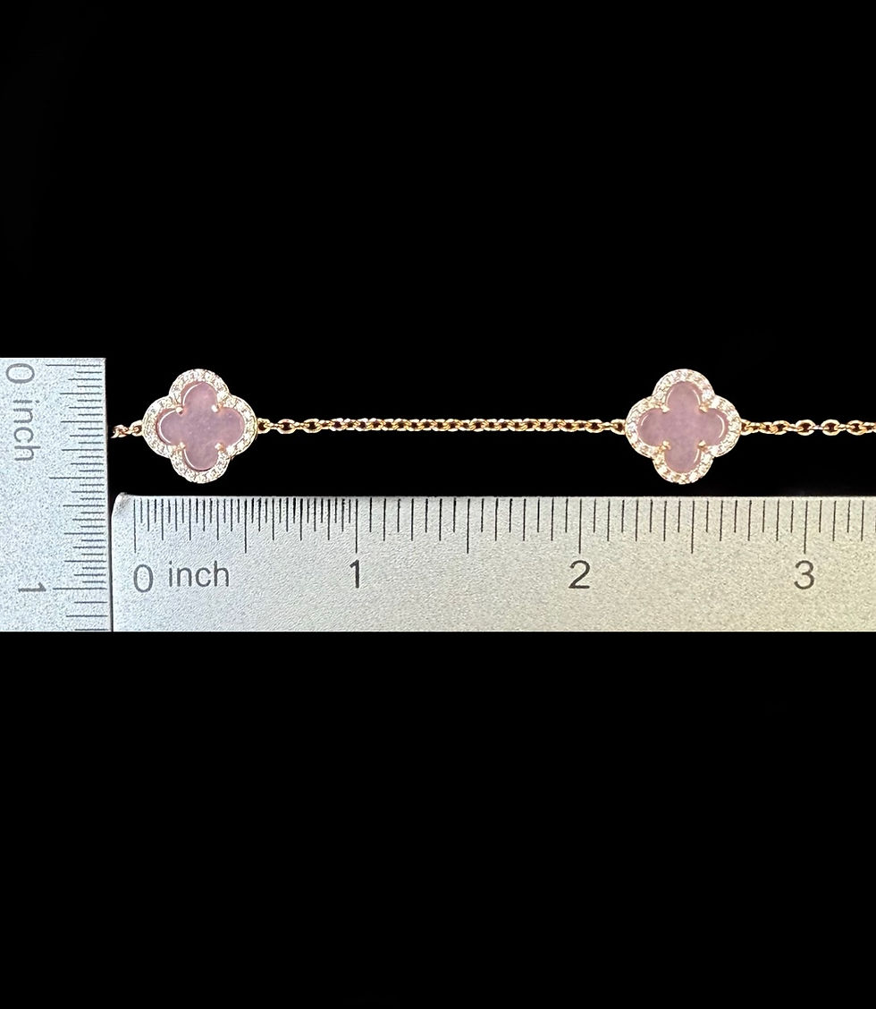Thumbnail: 1.5 mm Pink Clover Motif Chain Silver gold toned