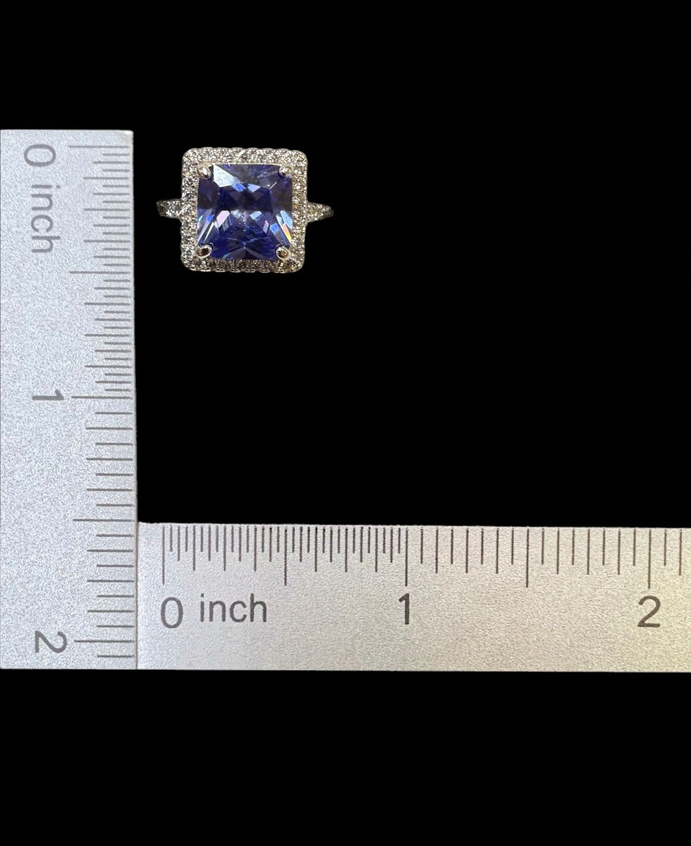 Thumbnail: Blue Stone Engagement Ring Silver