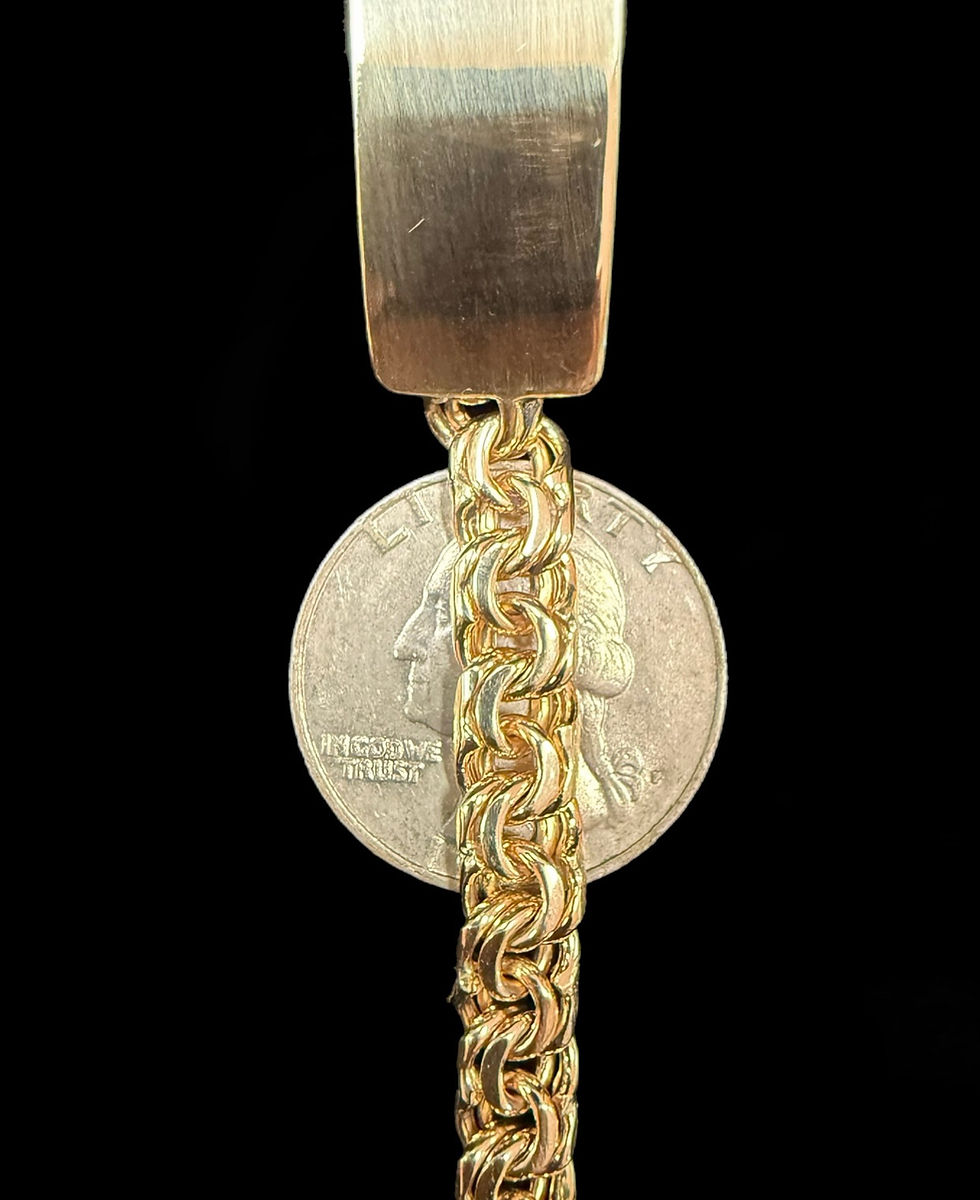 Thumbnail: 7 mm Chino ID Bracelet Gold 10k