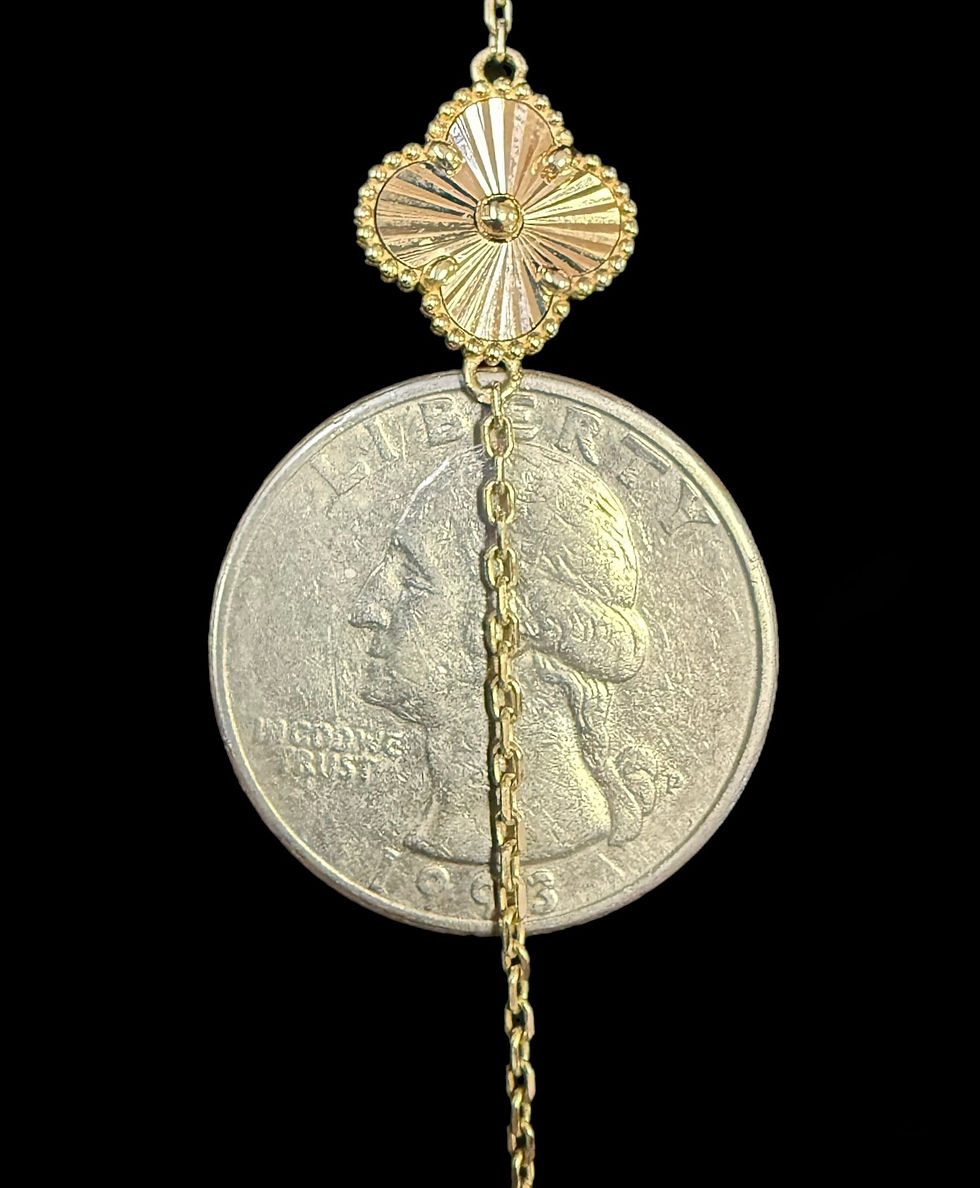 Miniatura: 1 mm Gold Clover Motif Chain Gold 10k