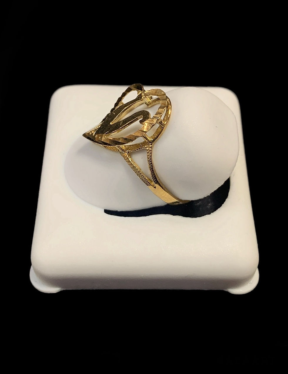 Thumbnail: V Letter Heart Ring Gold 10k