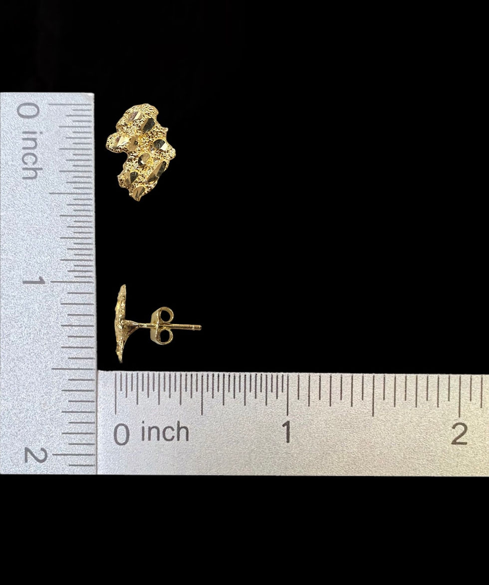 Thumbnail: Nugget Stud Earrings Push Back Gold 10k