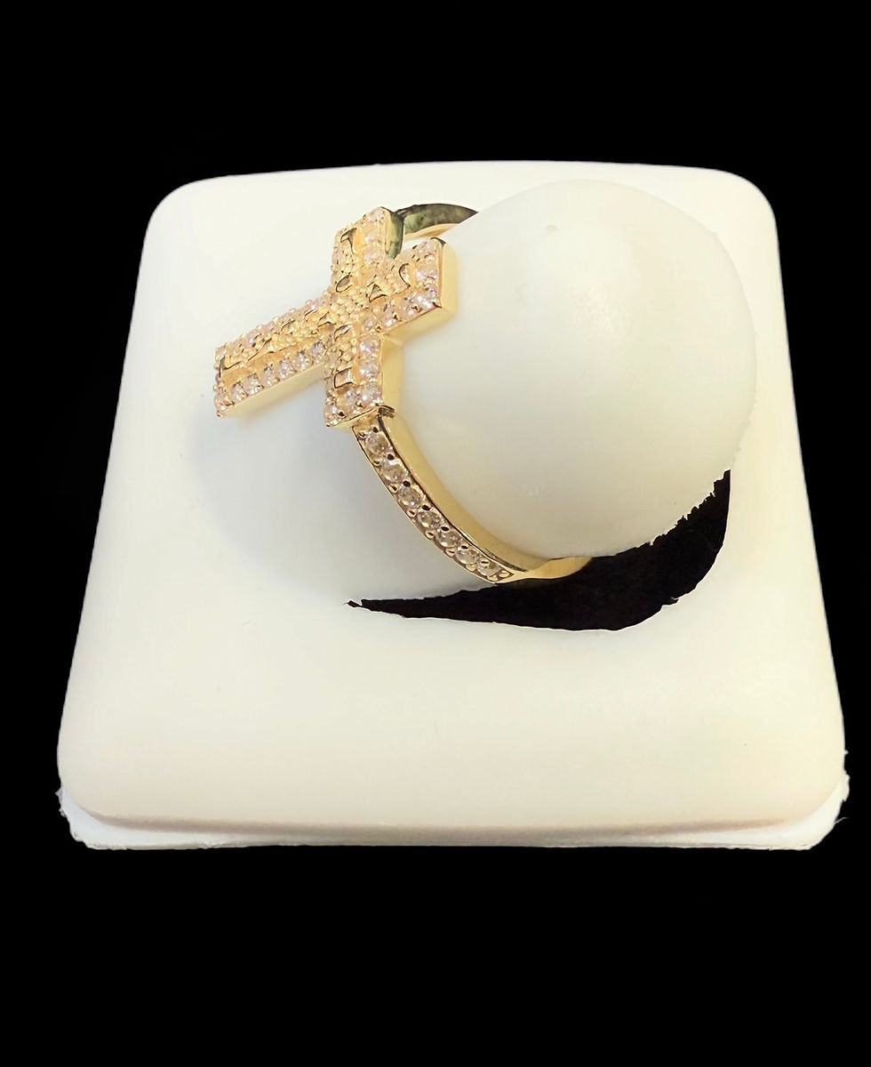 Thumbnail: Cross Nugget Ring Gold 10k