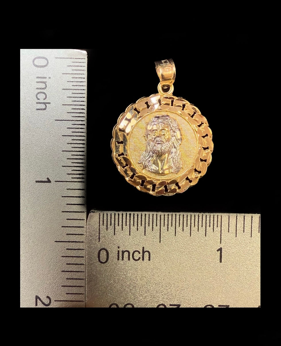 Thumbnail: Jesus Face Cuban Style Pendant Gold 10k