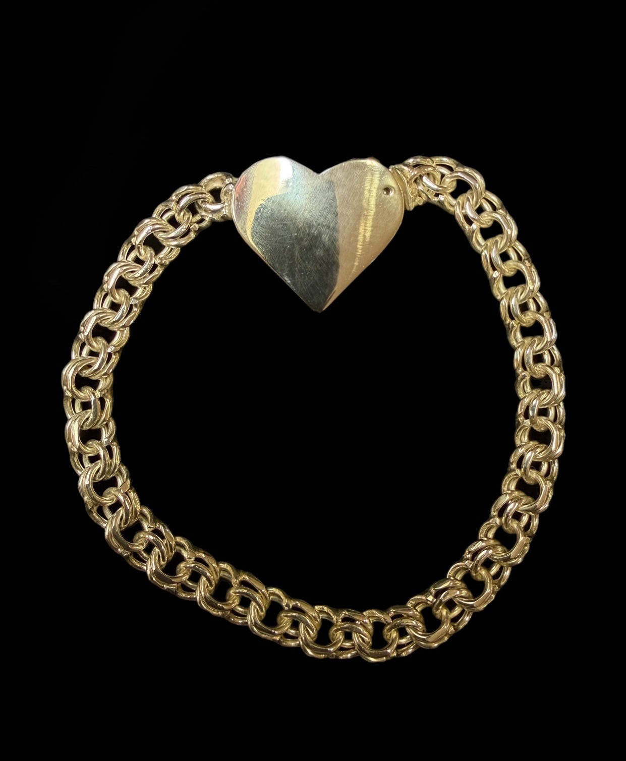 7 mm Heart Chino Bracelet Silver