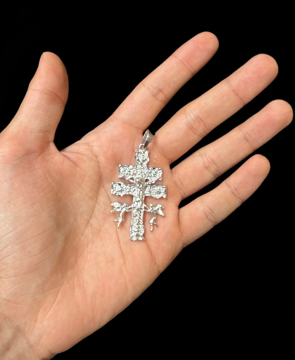 Thumbnail: Crucifix Jesus on Cross Caravaca Pendant Silver