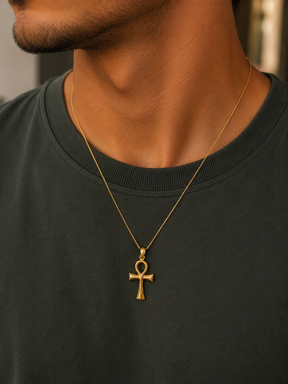 Thumbnail: Egyptian Cross Pendant Gold 10k