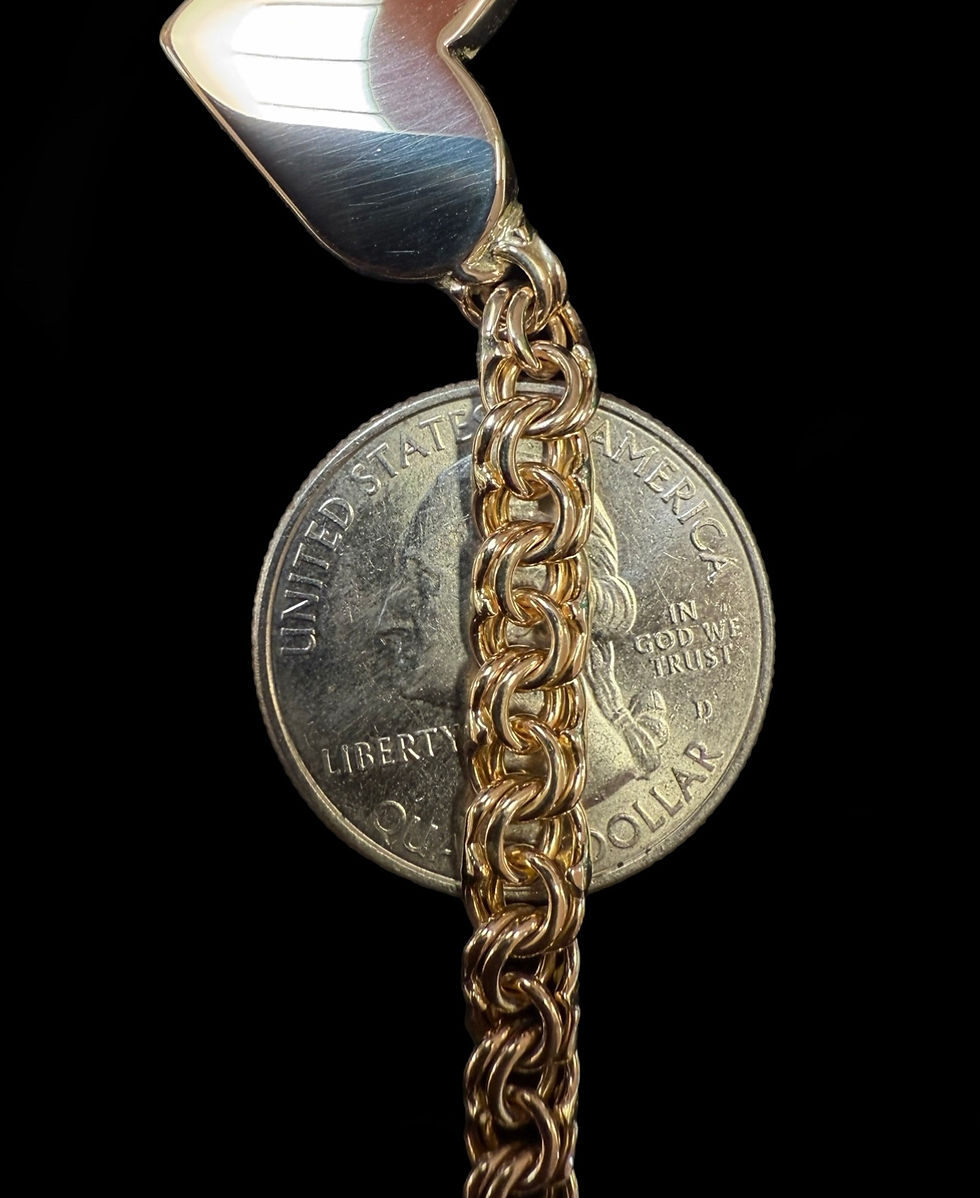 Thumbnail: 5.5 mm Heart Chino link Chain Gold 10k