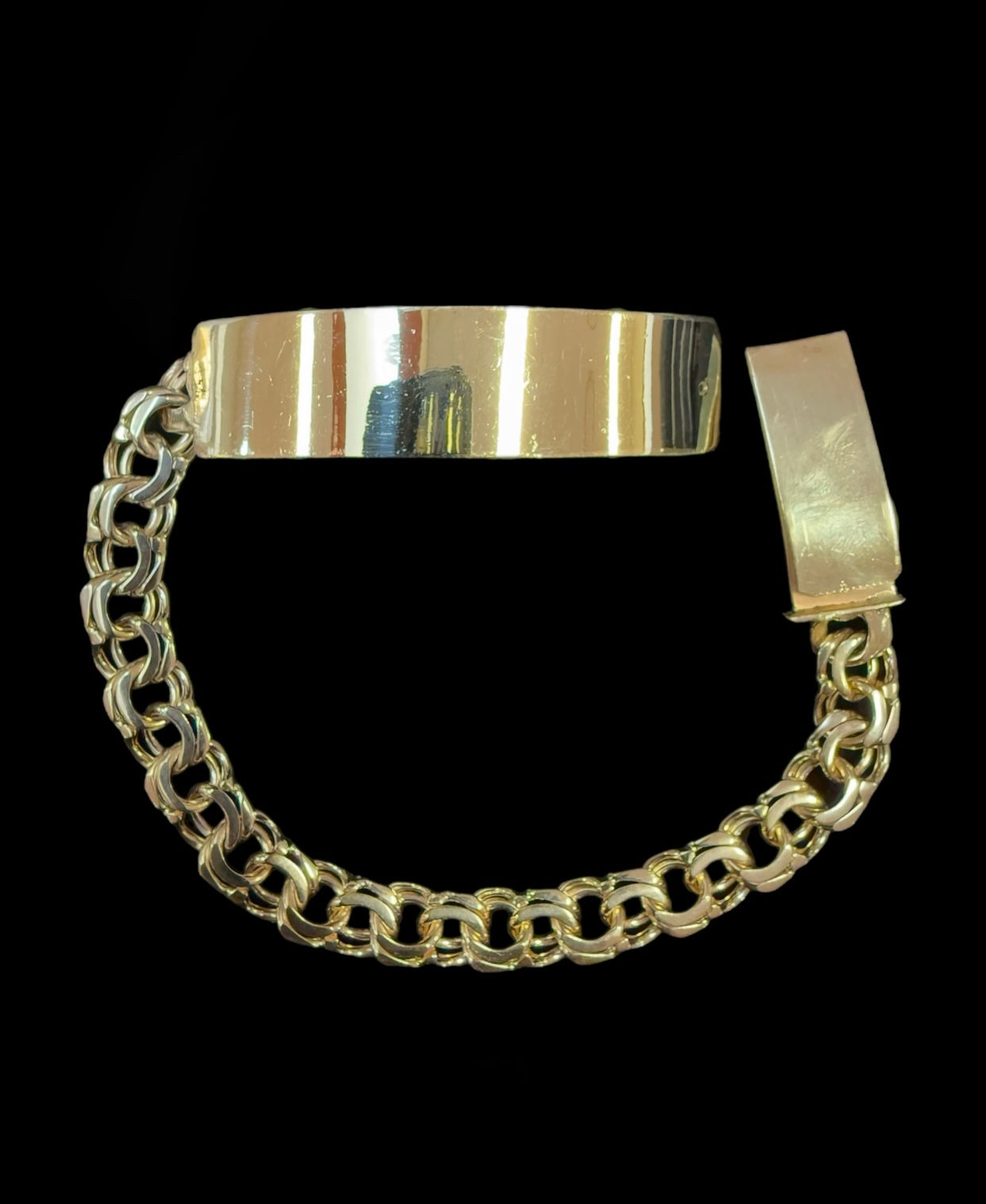 9 mm Chino ID Bracelet Gold 10k