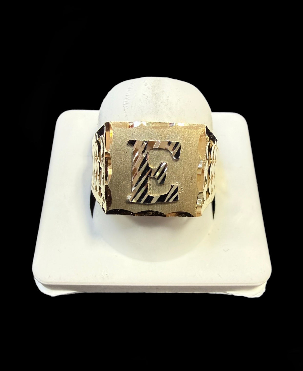 E Letter Ring Gold 10k