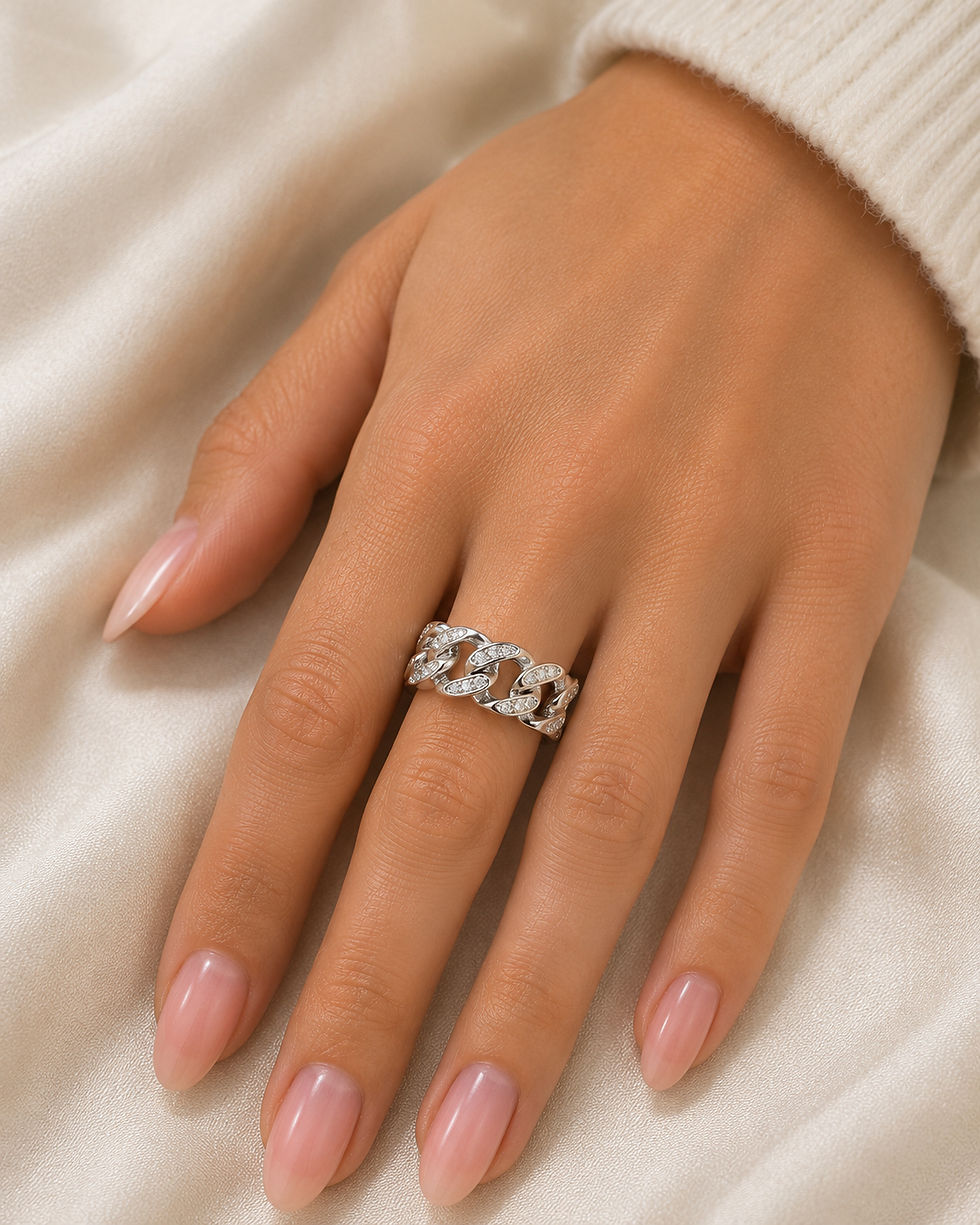 Thumbnail: Cuban link Ring Silver