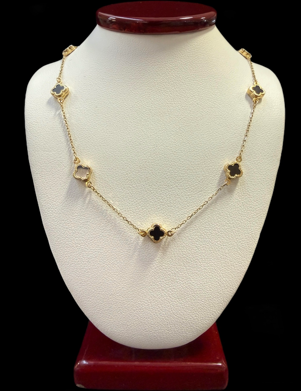 1 mm Black Clover Motif Chain Gold 10k