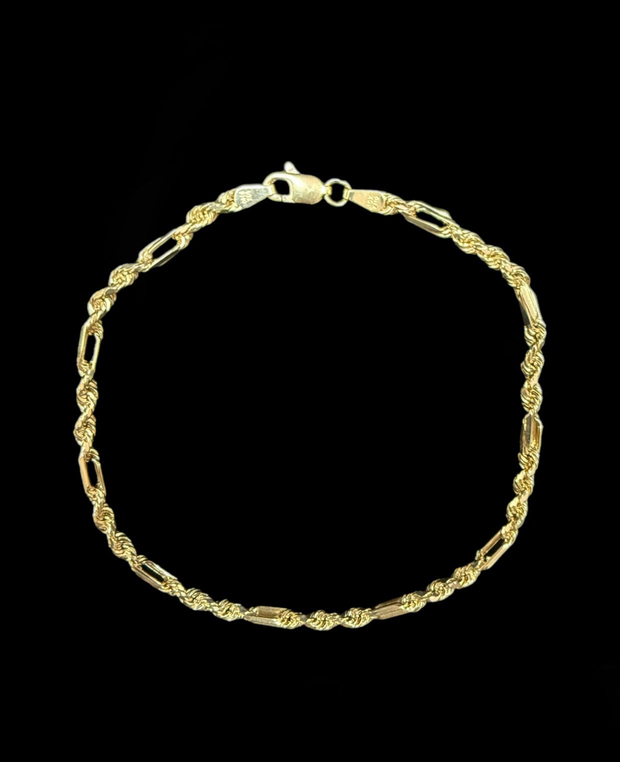 3 mm Figarope Bracelet Gold 10k