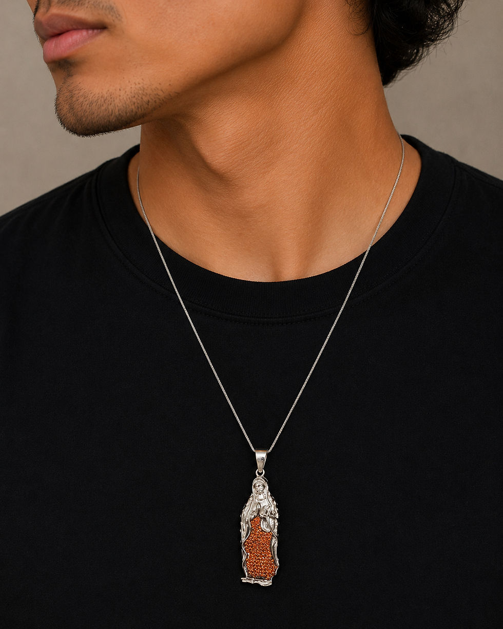 Miniatura: Virgin Mary Lady Guadalupe Pendant Silver