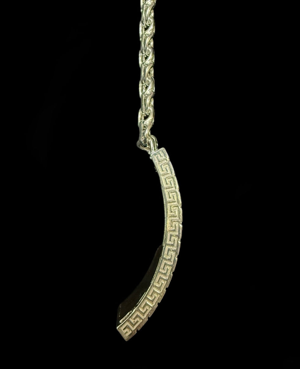 Thumbnail: 9 mm Chino Greek Style ID Bracelet Silver