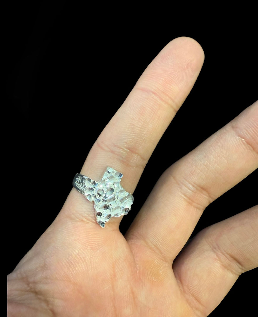 Thumbnail: Texas Nugget Style Ring Silver