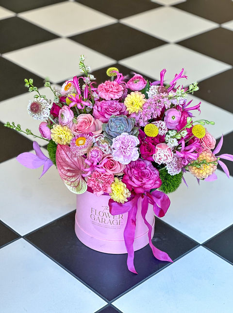 Mother's Day Hat Box Arrangement | The Flower Garage