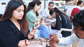 वार्ड नम्वर 11 में लगाया गया मेहंदी कैम्प