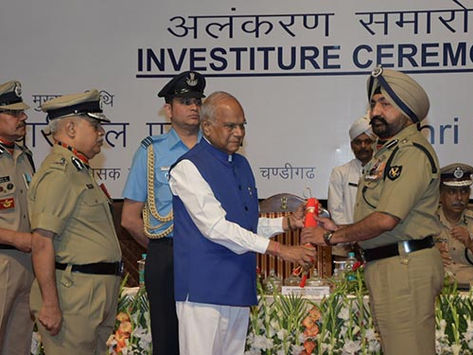 BSF INVESTITURE CEREMONY FOR AWARDINGPOLICE MEDALS FOR MERITORIOUS SERVICE