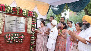 Kirron Kher lays foundation stone of providing and fixing paver blocks in Sarangpur