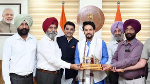 BJP National Spokesprson Jaiveer Sheergill Meets Union Minister Anurag Thakur