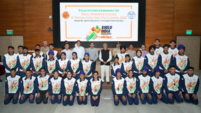 ADMINISTRATOR FELICITATES KHELO INDIA YOUTH GAMES MEDALISTS & COACHES FOR BRINGING LAURELS FOR CHAND