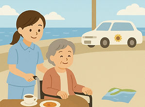 山口市 湯田温泉 介護タクシー ひまわり介護タクシー お食事やドライブ気分転換のお出かけ