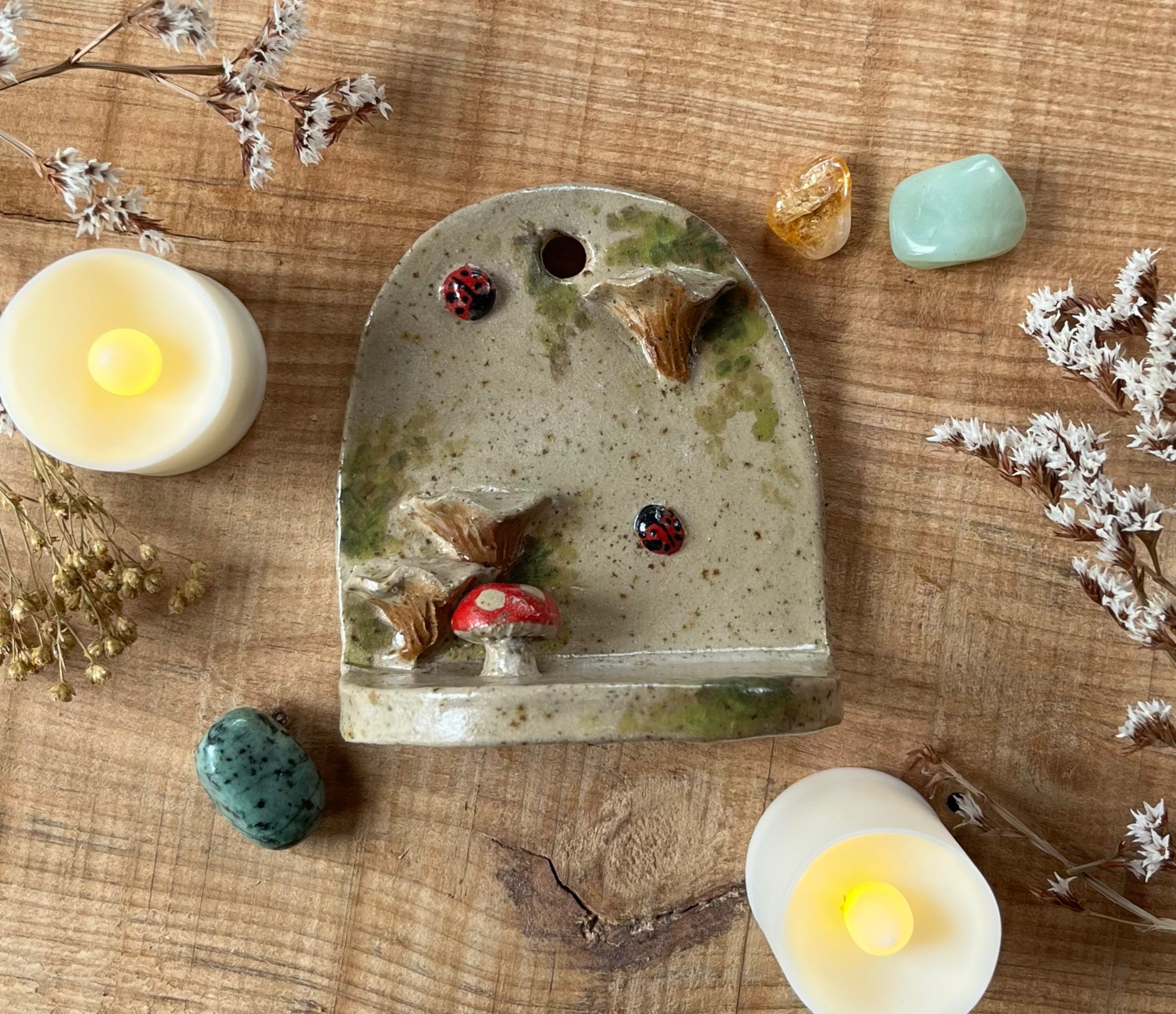 Handmade Ceramic Shelf - Toadstools