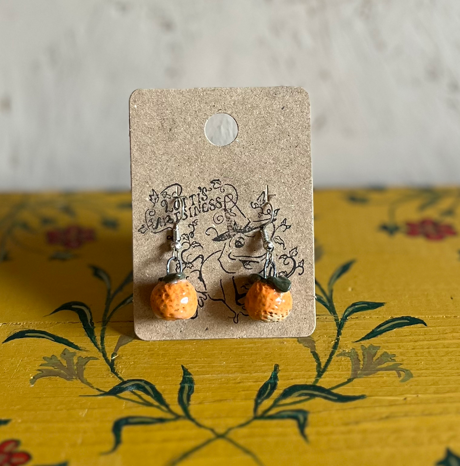Ceramic Orange earrings 