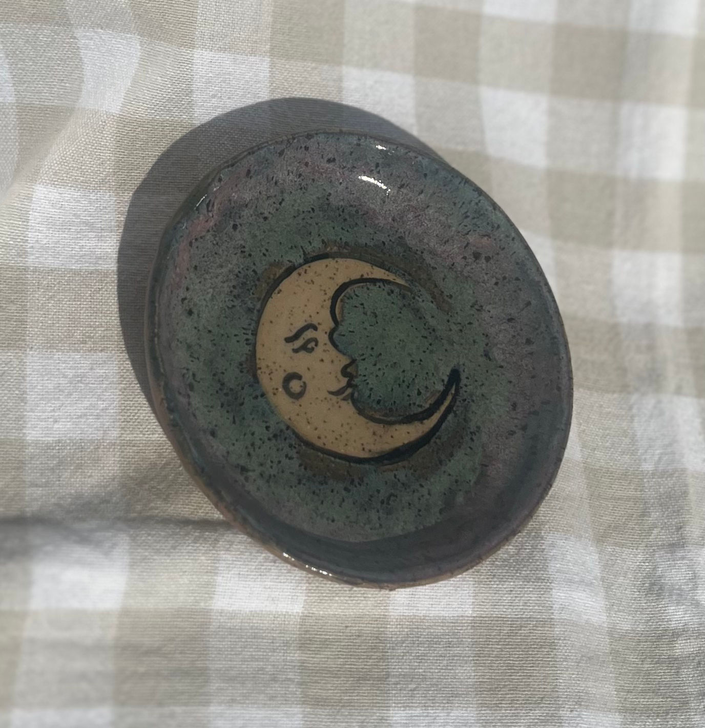 Handmade Ceramic Trinket dish- Crescent Moon